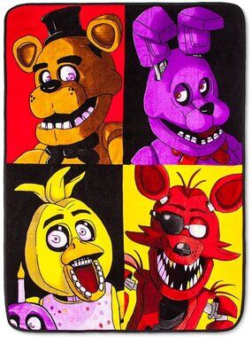 2017*  FIVE NIGHTS AT FREDDY'S THROW BLANKET - 50" X 76" FREDDY BONNIE CHICA FOX